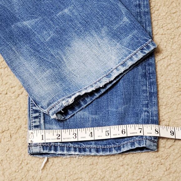 BKE Carter Teens Sz 26R Button Fly Denim Blue Jeans Factory Distressed Destoryed - Picture 11 of 11